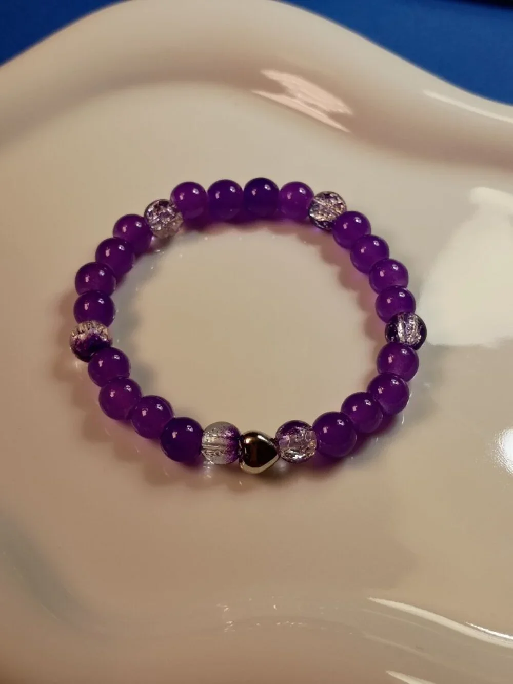 Purple Dreams 2-Piece Kids Bracelet Stack, Handmade Beaded Bracelets, 5 in